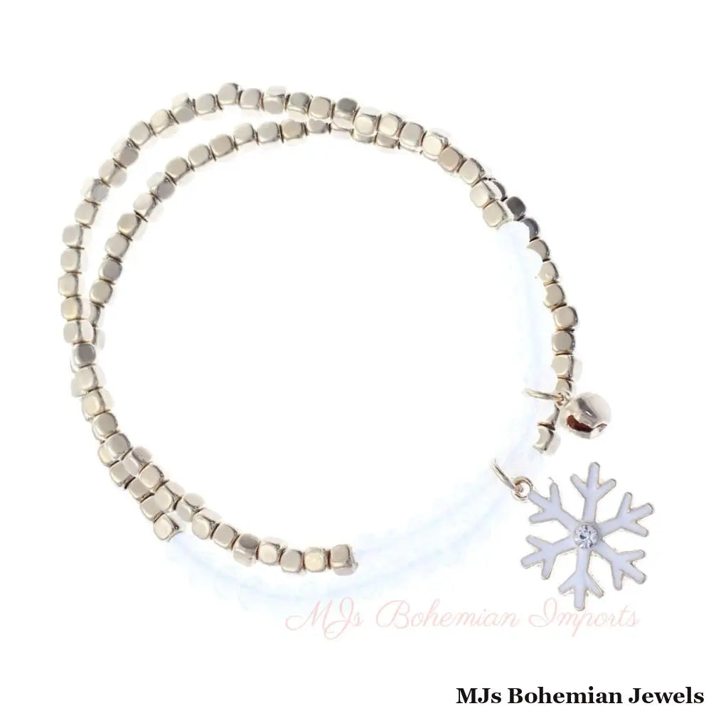 2 Pcs White Snowflake Bracelet