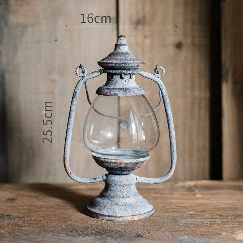 style: A - Retro Iron Candlestick Small Lantern Decorative Ornaments
