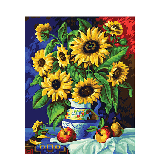 DIY Painting By Numbers Beautiful Sun Flower Paint By Numbers