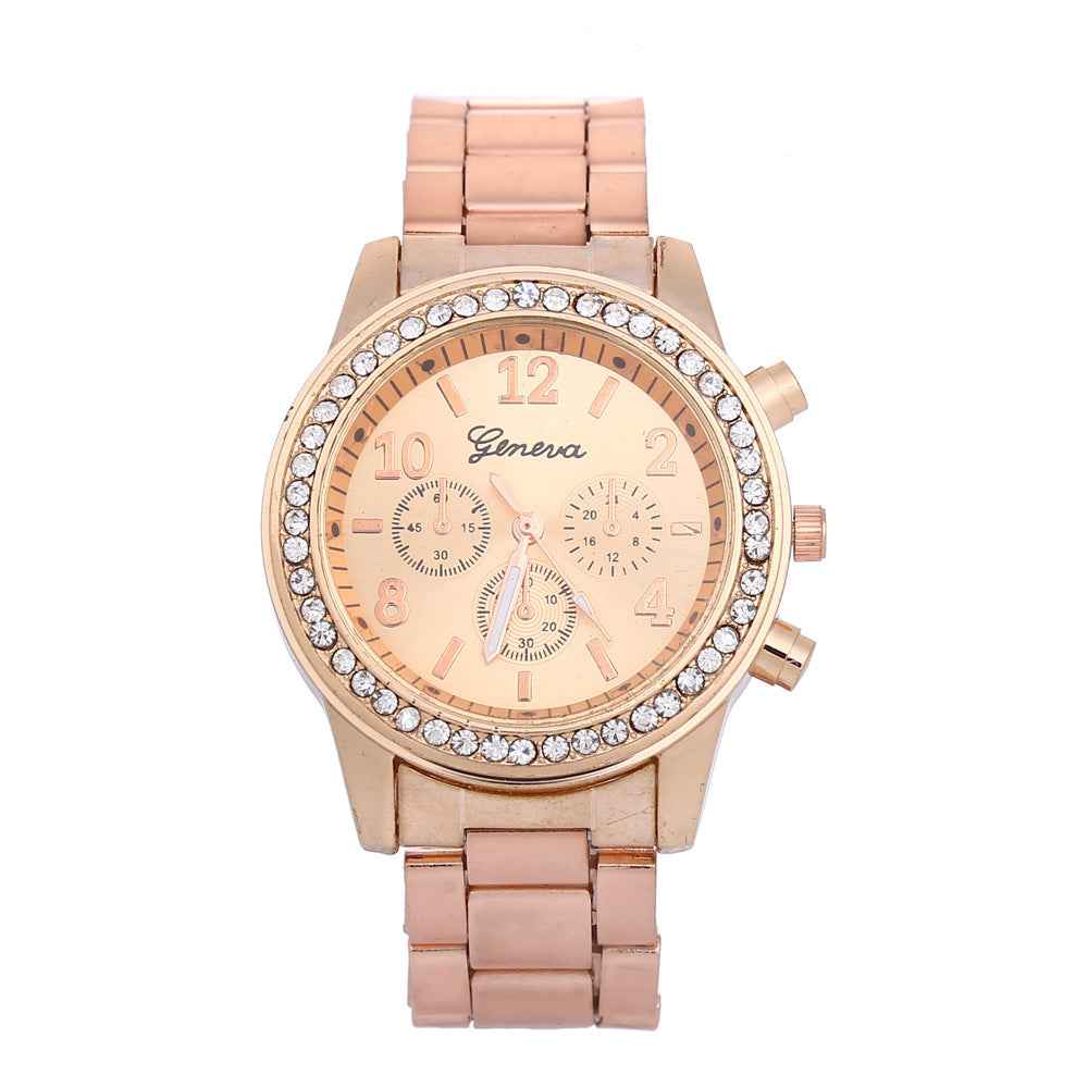 Geneva Men's Diamond-Accent Quartz Watch - Three-Eye Alloy Design
