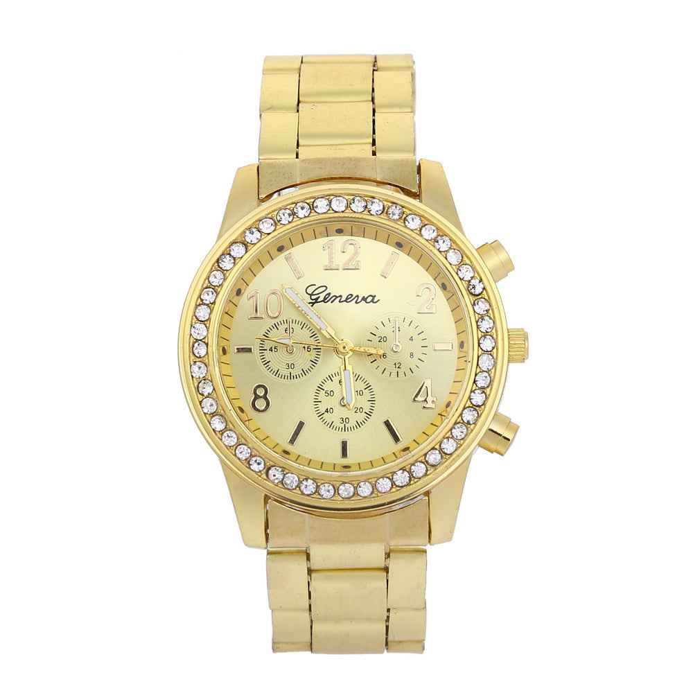 Geneva Men's Diamond-Accent Quartz Watch - Three-Eye Alloy Design