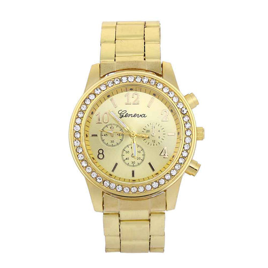 Geneva Men's Diamond-Accent Quartz Watch - Three-Eye Alloy Design