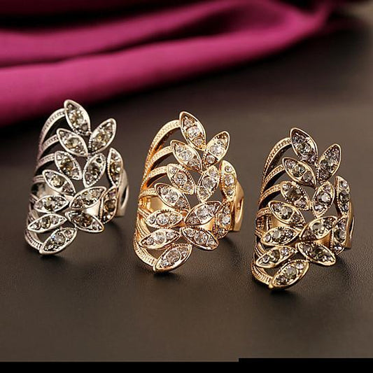 Ring Style: Gold,Ring Size: 9 - Gilda Ring Embellished Fashion Jewelry