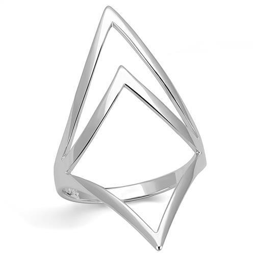 Rhodium 925 Sterling Silver Ring with No Stone