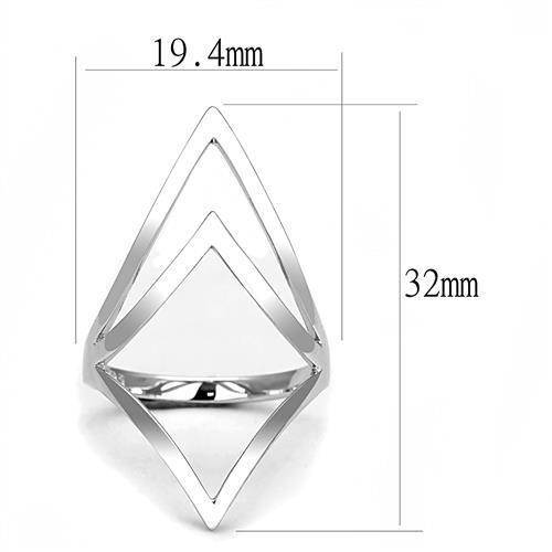 Rhodium 925 Sterling Silver Ring with No Stone