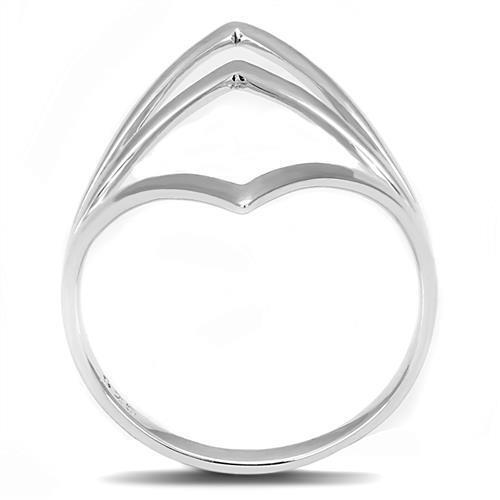 Rhodium 925 Sterling Silver Ring with No Stone