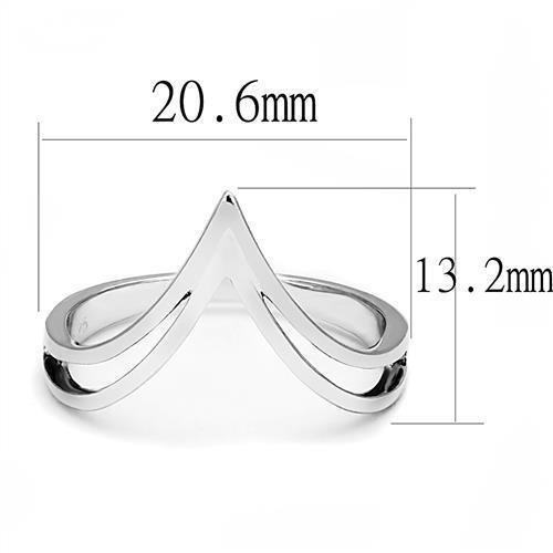 Rhodium 925 Sterling Silver Ring with No Stone