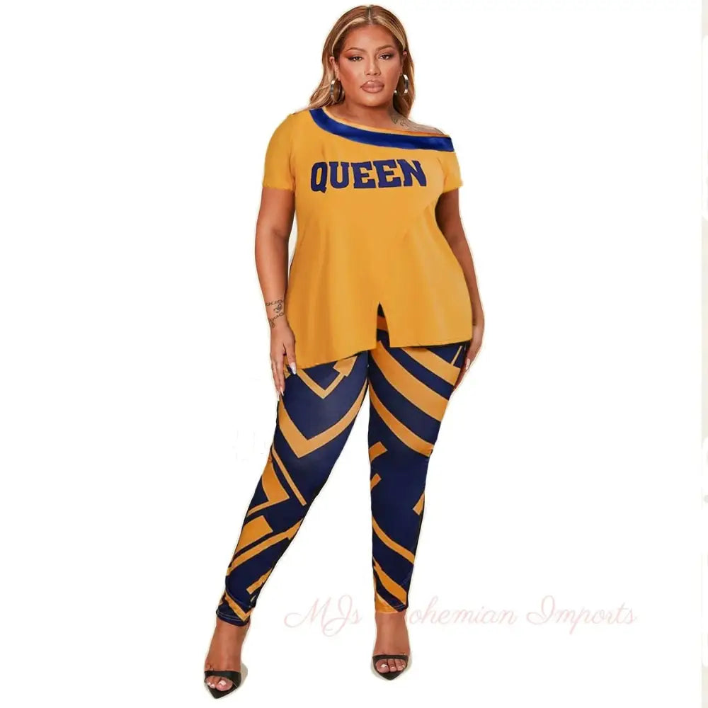 3XL Orange Queen Outfit Set