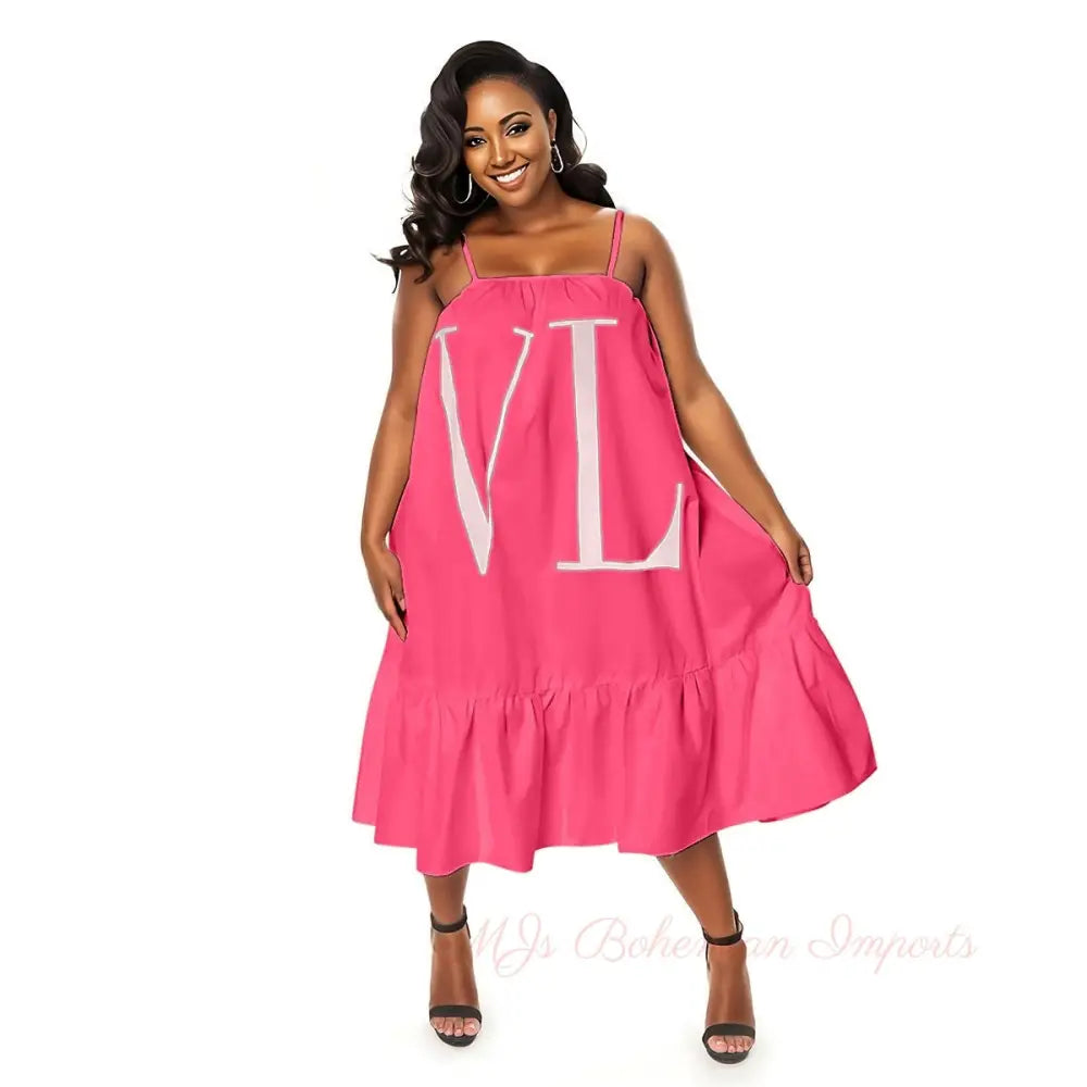 3XL Pink VL Halter Dress