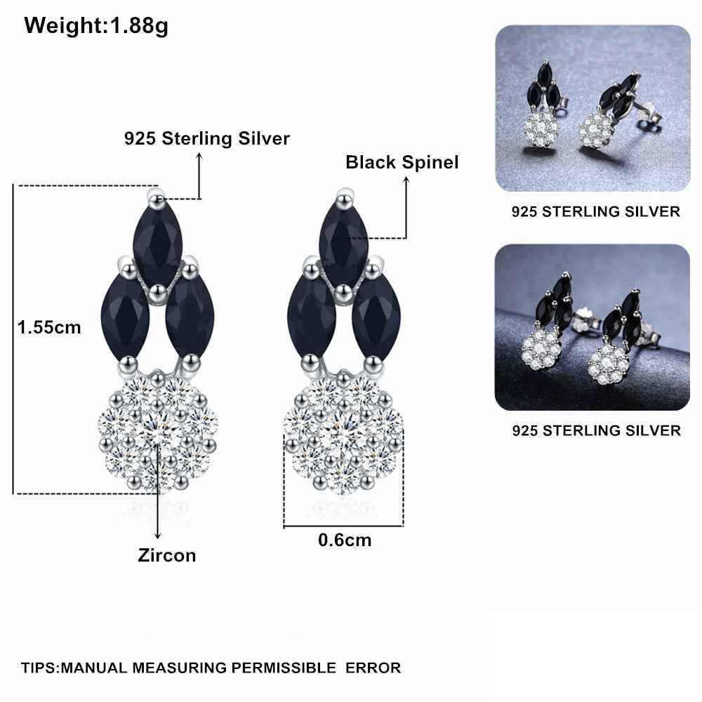 Full Diamond Zircon Earrings - Copper-Plated Design