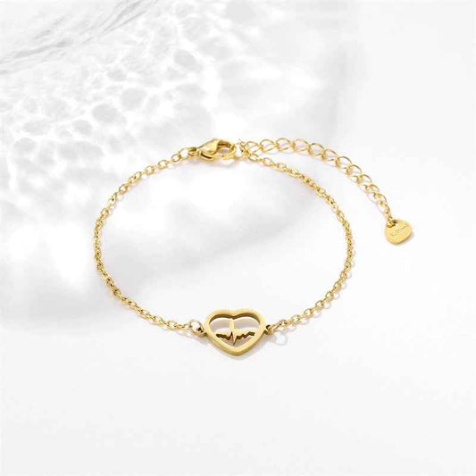 Women's ECG Titanium Steel Bracelet - Stylish Health Accessory in Gold and Silver for Women
