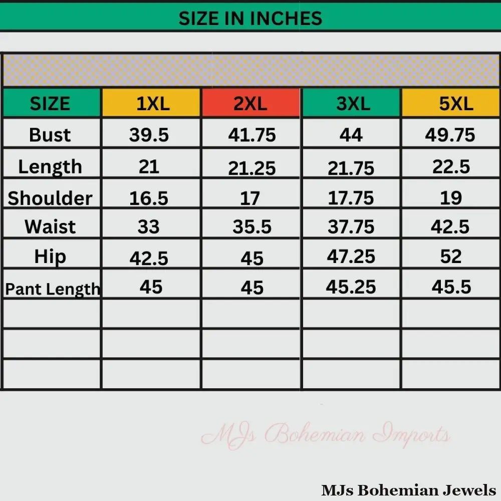 5XL Striped Top Pants Set