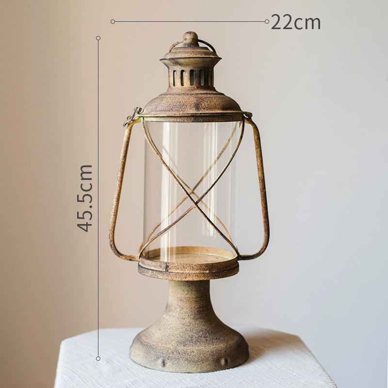 style: D - Retro Iron Candlestick Small Lantern Decorative Ornaments