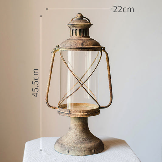 style: D - Retro Iron Candlestick Small Lantern Decorative Ornaments
