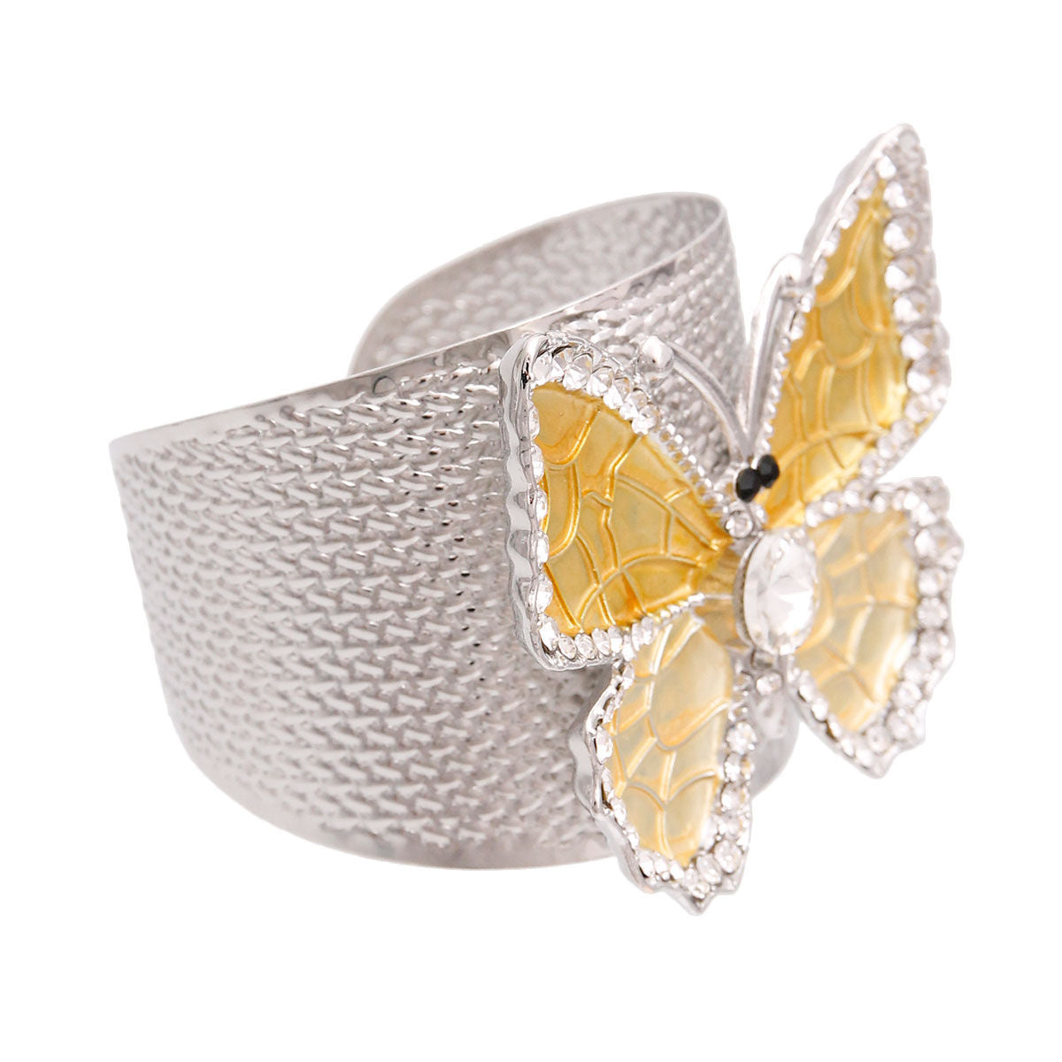 Rigid Metal Yellow Butterfly Cuff