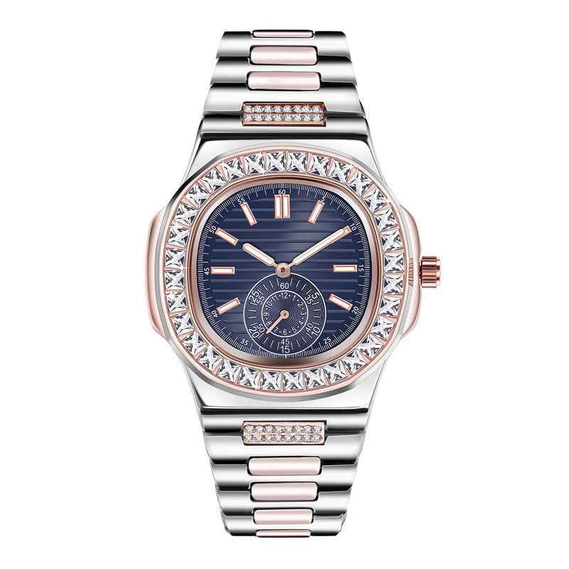 Men's Diamond Watches Fashion Alloy Band Gift Timepieces