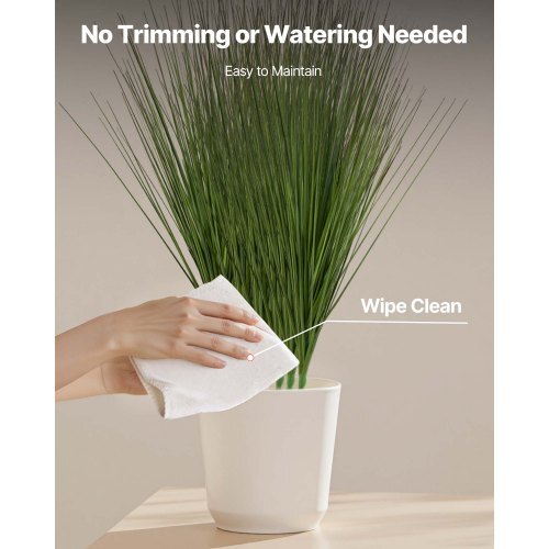 Artificial Grass Plant, 27 inch Faux Onion Grass Fake Greenery Shrubs Plant, Premium PVC for Indoor Outdoor House Home Garden Office Room D?cor, Housewarming, 8 Pack Green