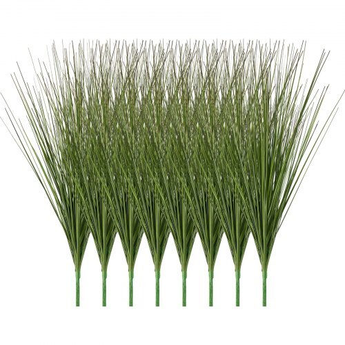 Artificial Grass Plant, 27 inch Faux Onion Grass Fake Greenery Shrubs Plant, Premium PVC for Indoor Outdoor House Home Garden Office Room D?cor, Housewarming, 8 Pack Green