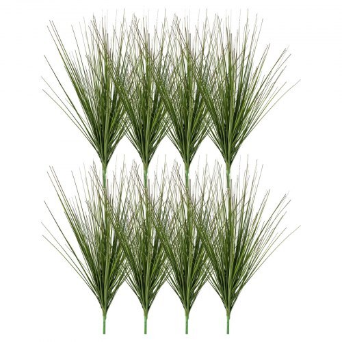 Artificial Grass Plant, 27 inch Faux Onion Grass Fake Greenery Shrubs Plant, Premium PVC for Indoor Outdoor House Home Garden Office Room D?cor, Housewarming, 8 Pack Green