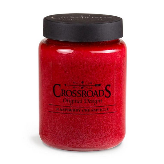 Crossroads Raspberry Creamsicle 26oz Jar Candle