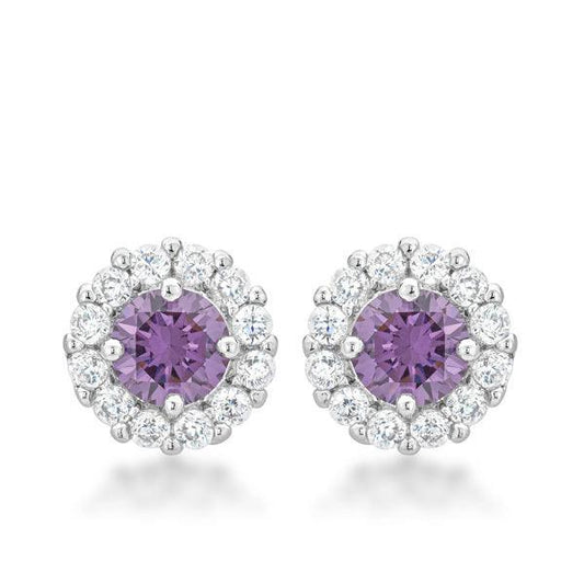 Bella Bridal Earrings in Purple