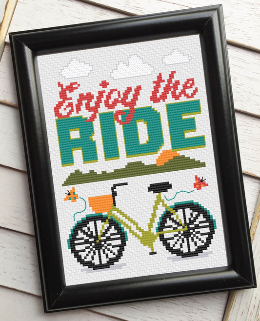 Enjoy The Ride Counted Cross Stitch DIY KIT