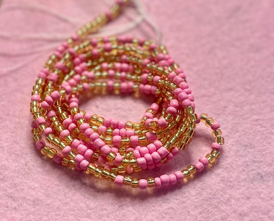 Pink and Gold Waistbeads