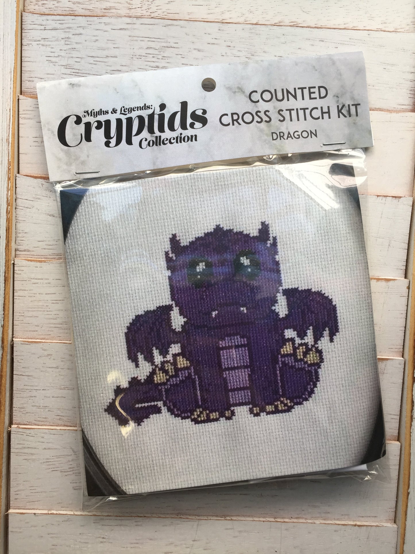 Purple Dragon Counted Cross Stitch DIY KIT Intermediate