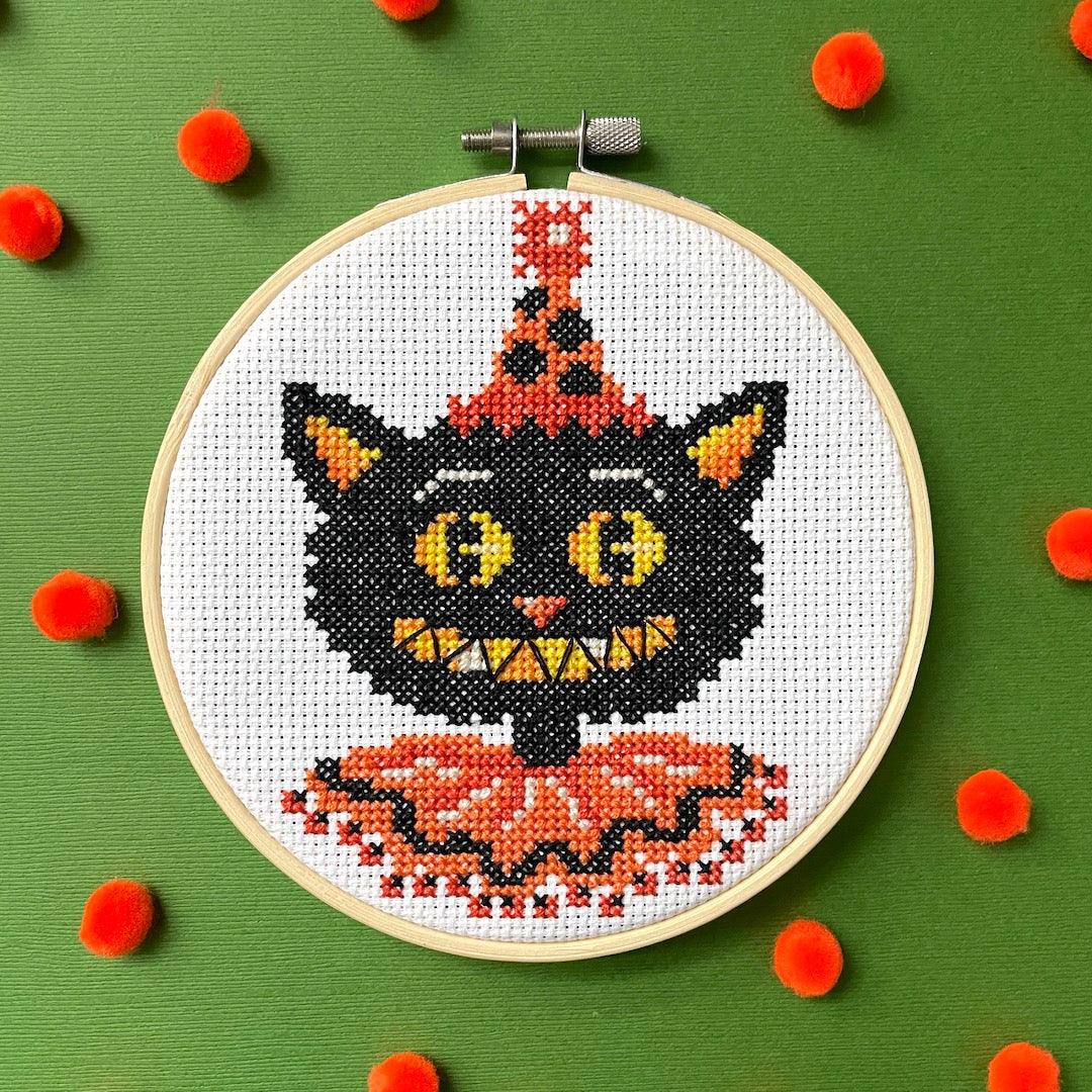 Black Cat by Mary Engelbreit Counted Cross Stitch DIY KIT