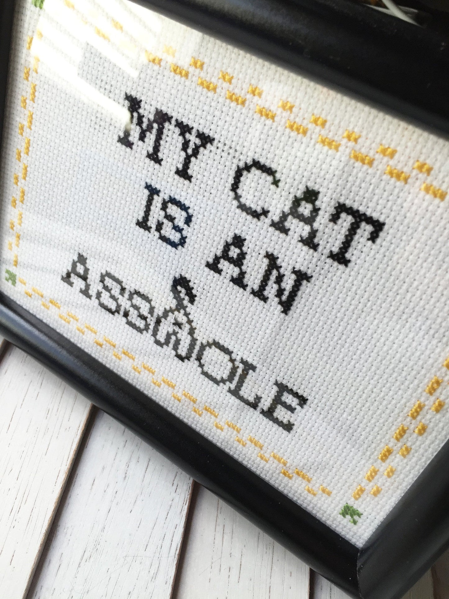 My Cat is an A**hole Counted Cross Stitch DIY KIT Intermediate