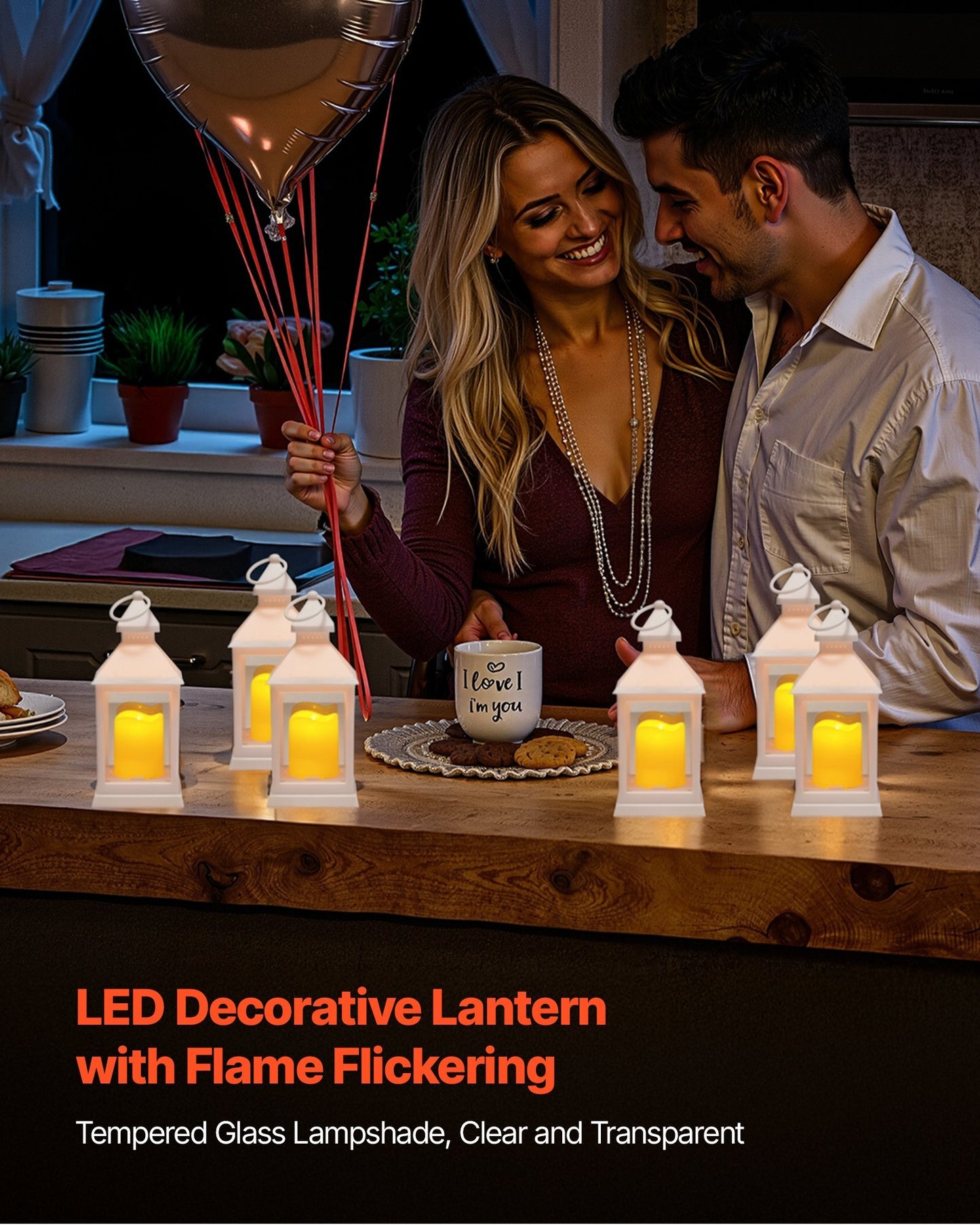 12 Pcs Decorative Candle Lantern, LED Electric Flameless Candle, Plastic LED Holder with Glass, Wall Hanging Indoor Porch Lanterns for Wedding Table Party Farmhouse Indoor Decor, White