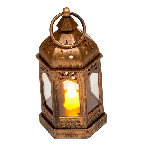 12 Pcs Decorative Candle Lantern, LED Electric Flameless Candle, Plastic LED Holder with Glass, Wall Hanging Indoor Porch Lanterns for Wedding Table Party Farmhouse Indoor Decor, Bronze