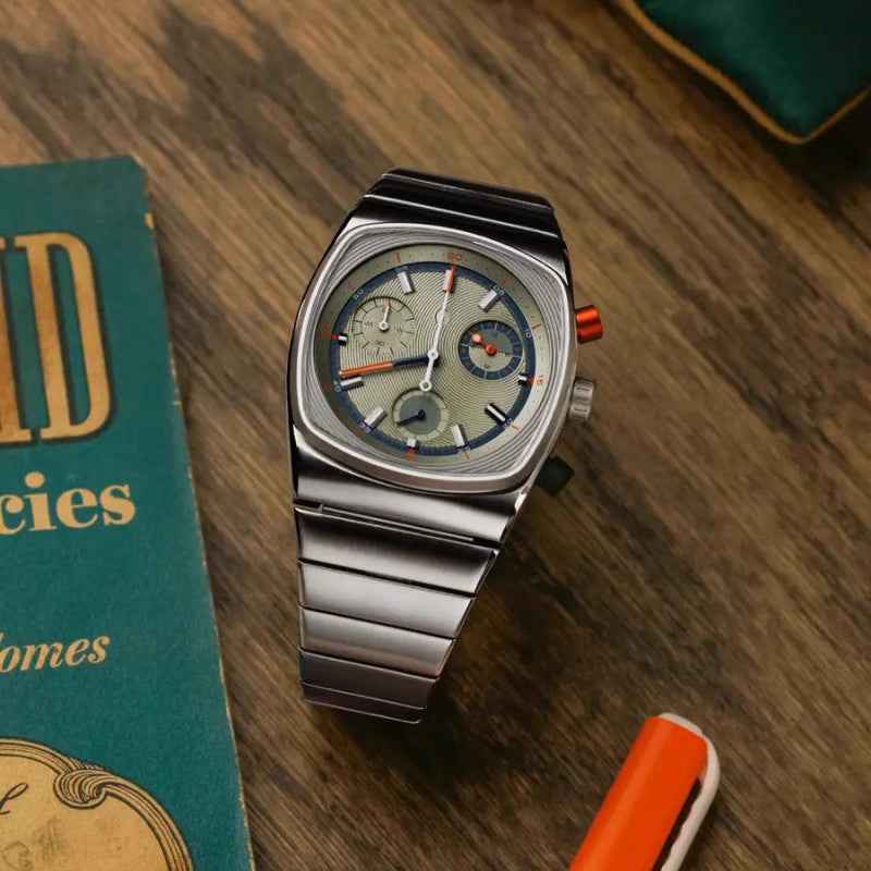 Men’s Sports Mechanical Watch - Silver/Red/Blue Steel Automatic