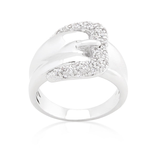 Simple Cubic Zirconia Belt Ring Size 10