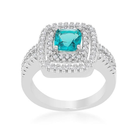 Micro-Pave Aqua Vintage Ring