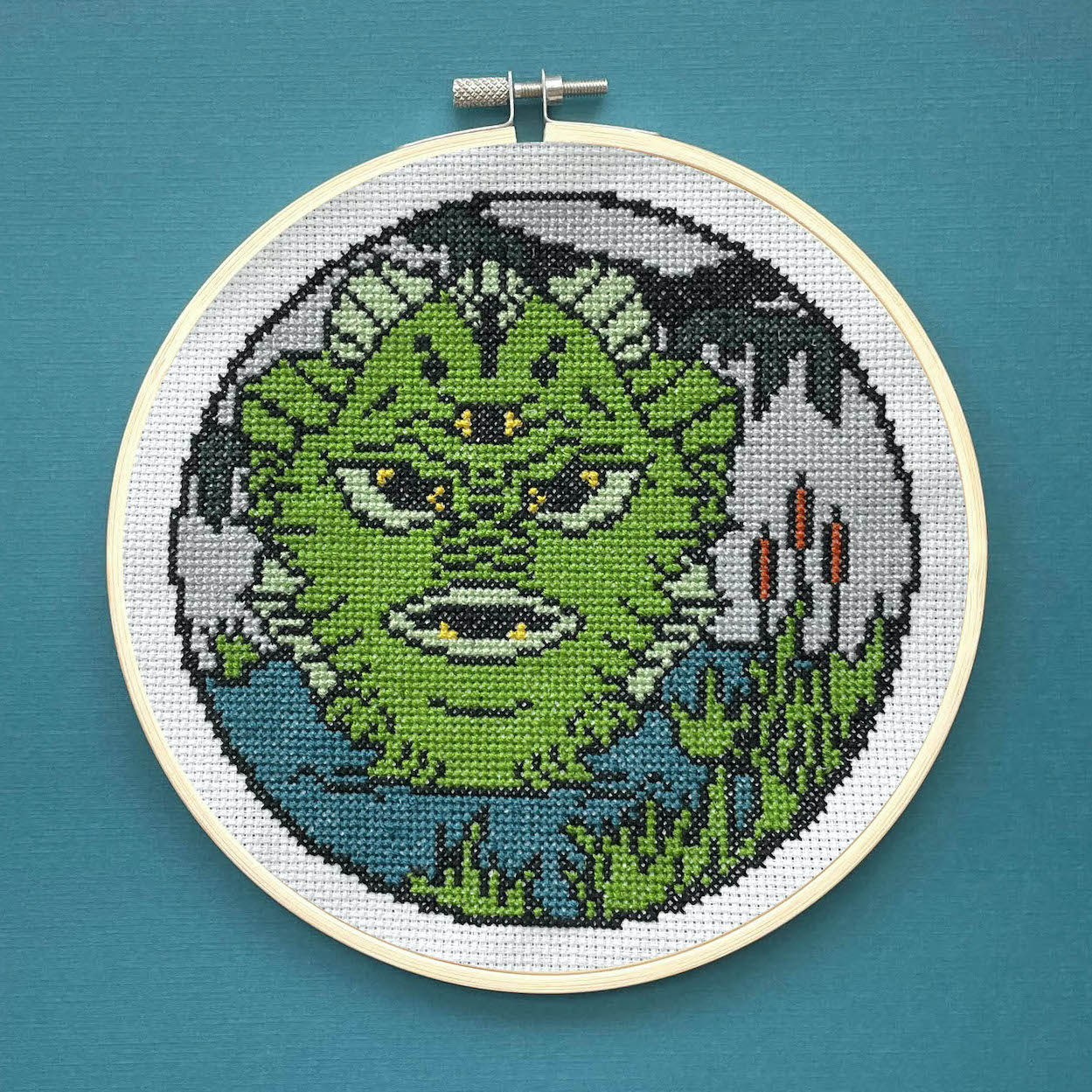 Toxic Swamp Monster Cross Stitch Kit