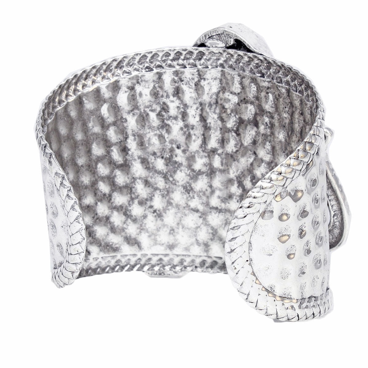 Cuff Burnished Silver Elephant Tribal Bracelet