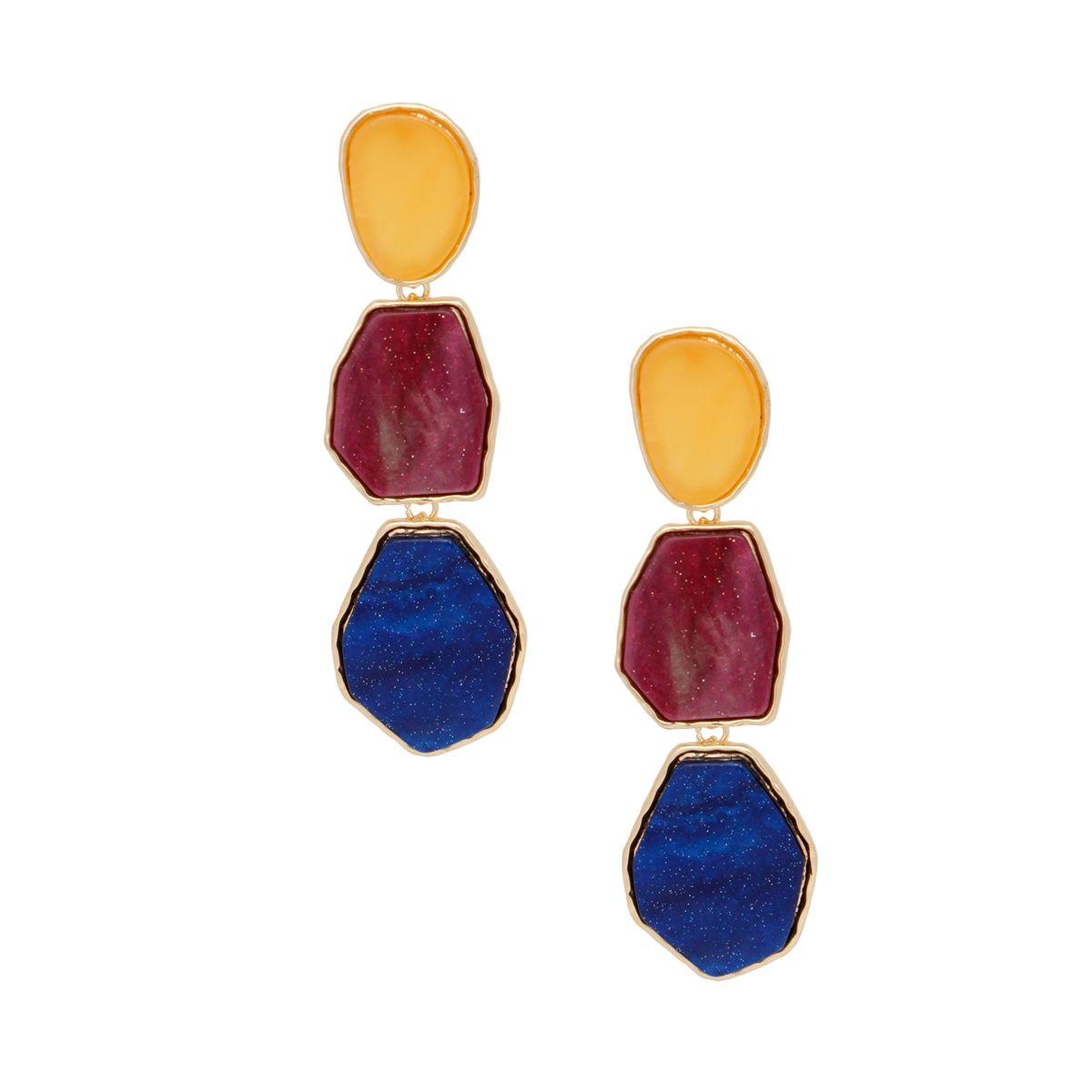 Dangle Glittery Galaxy Multicolor Organic Earrings
