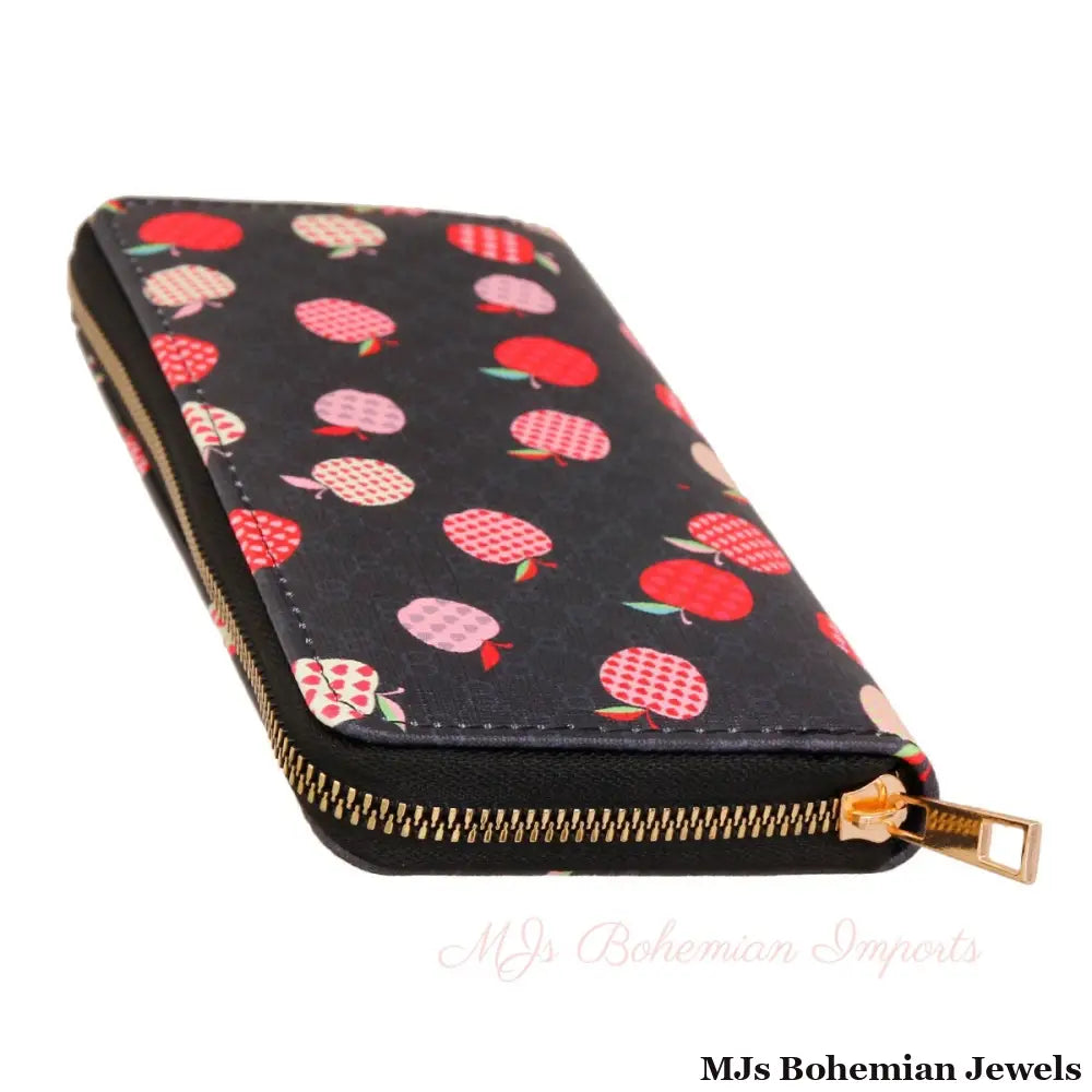Apple Affection: Woven Wallet in Black