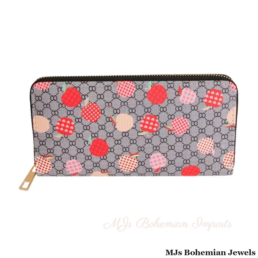 Apple Allure: Woven Wallet in Gray