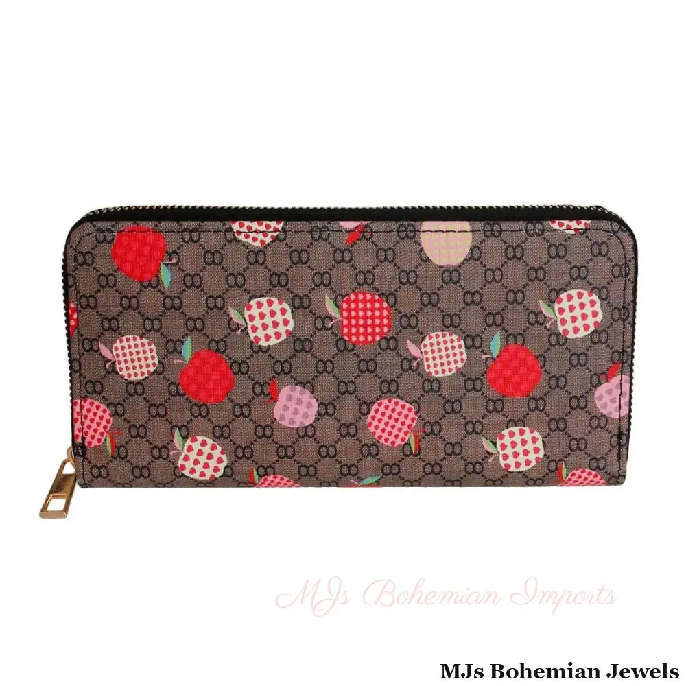Apple Amore: Woven Wallet in Brown