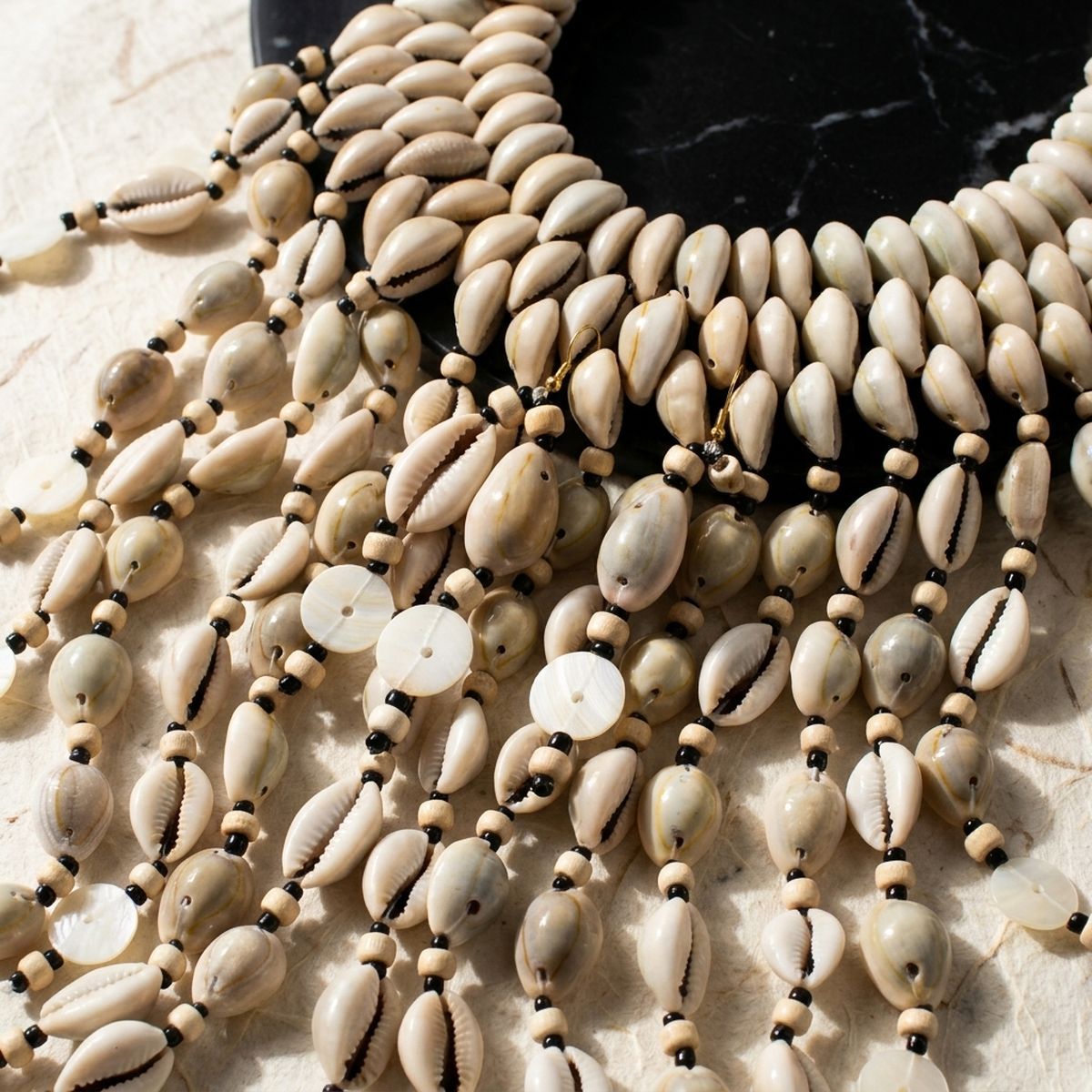 Handcrafted Cowrie Shell Large Bib Necklace