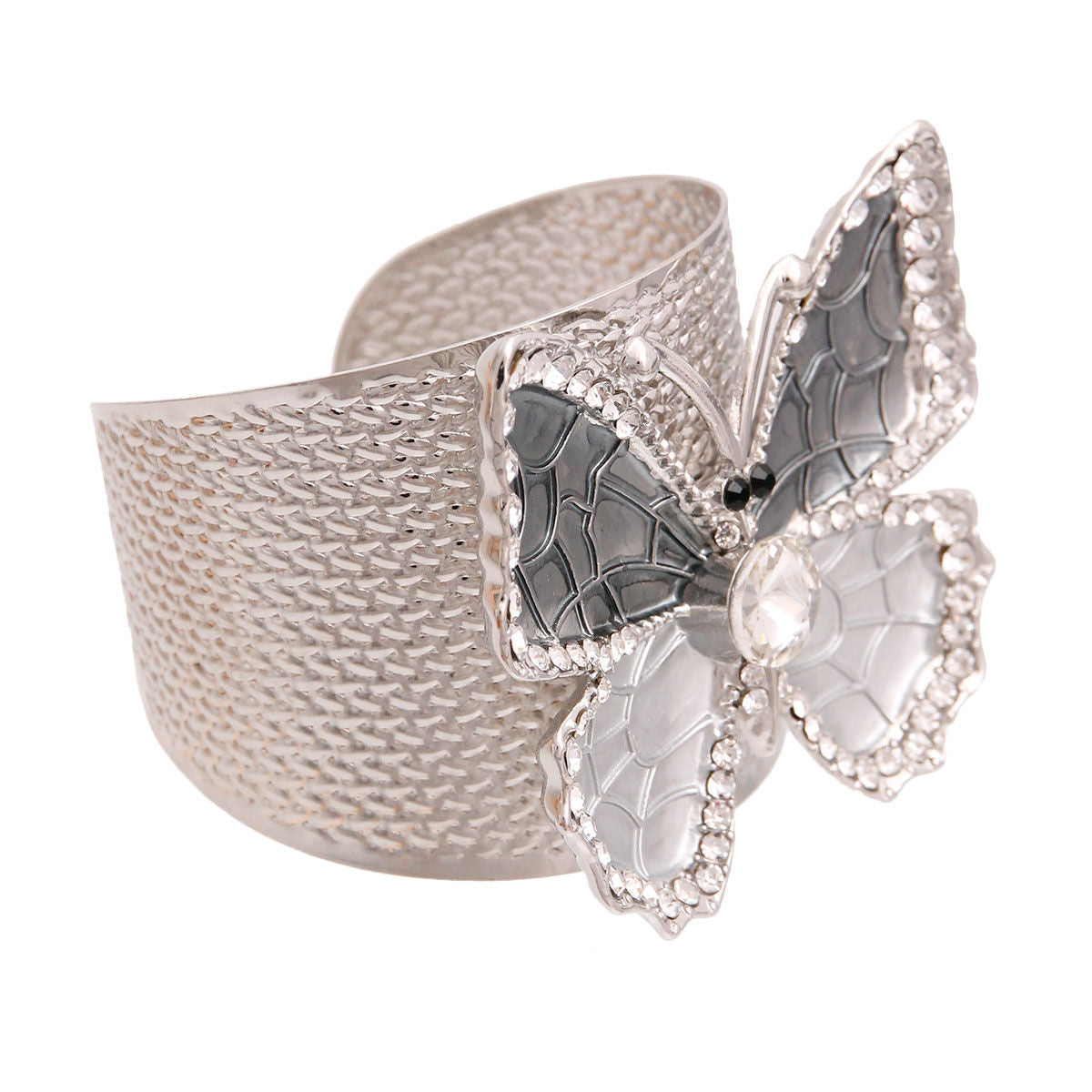 Rigid Metal Gray Butterfly Cuff