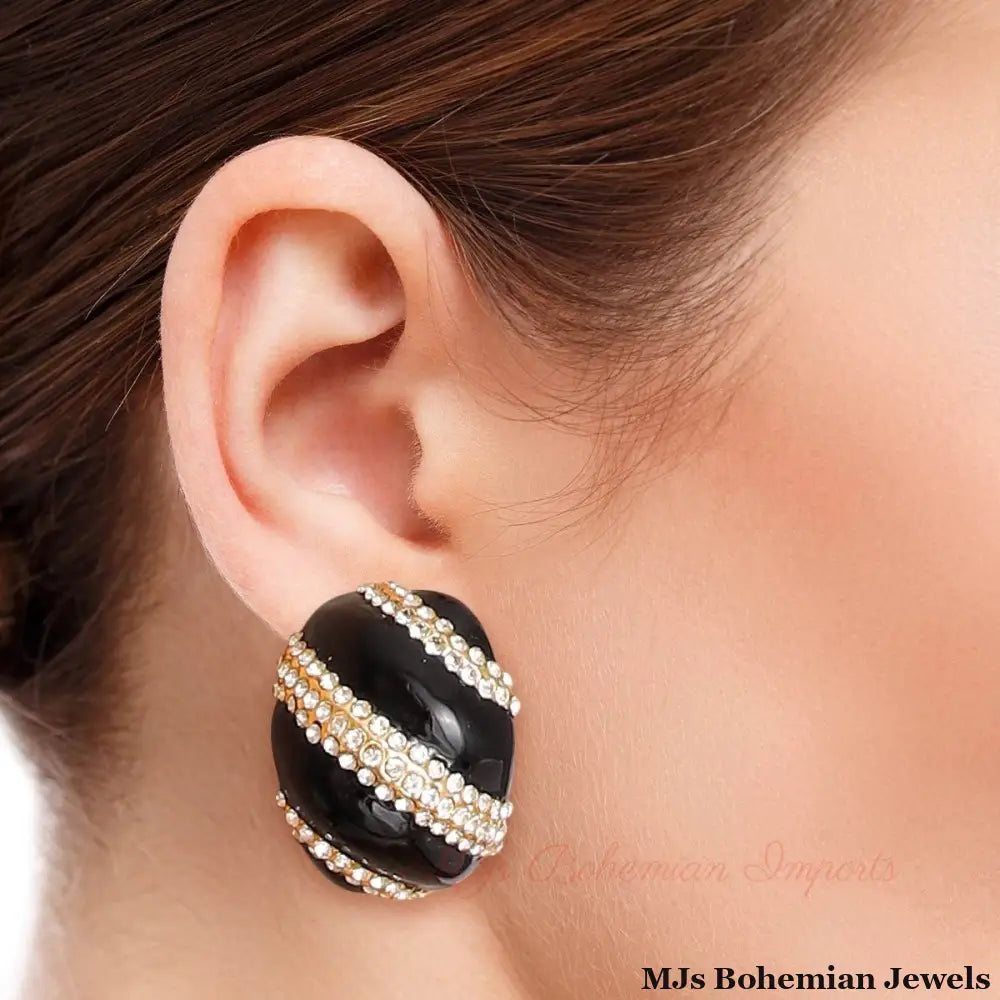 Black and Gold Dome Studs