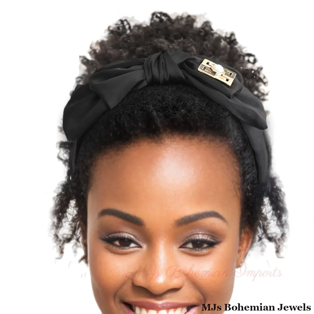 Black Bow Decor Headband