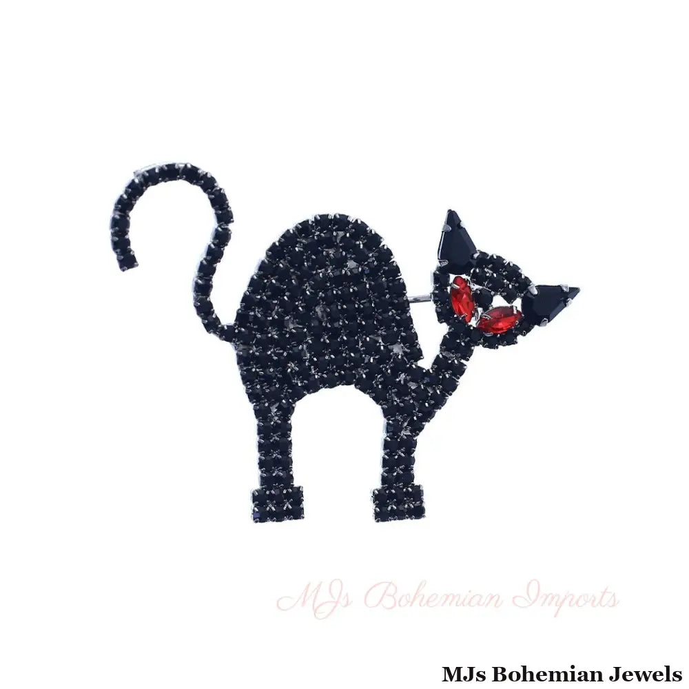 Black Cat Halloween Pin