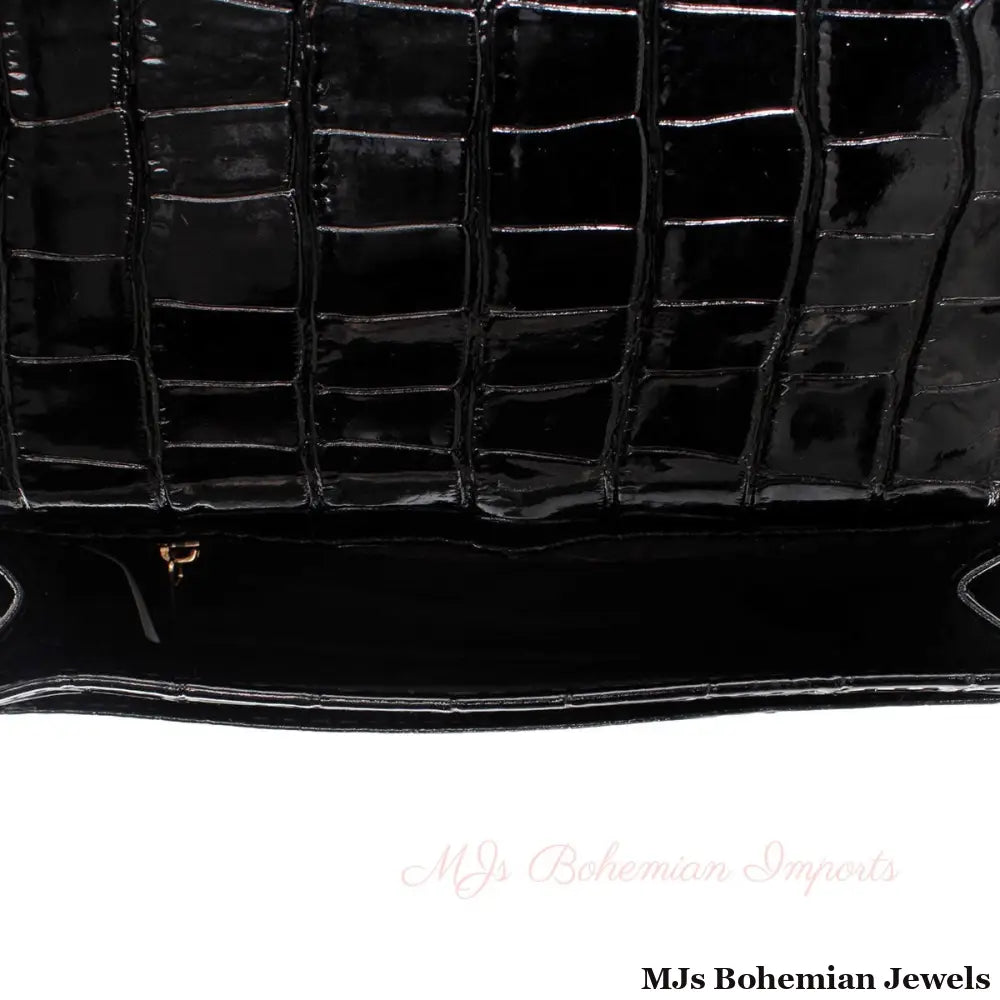 Black Croc Belt Bag