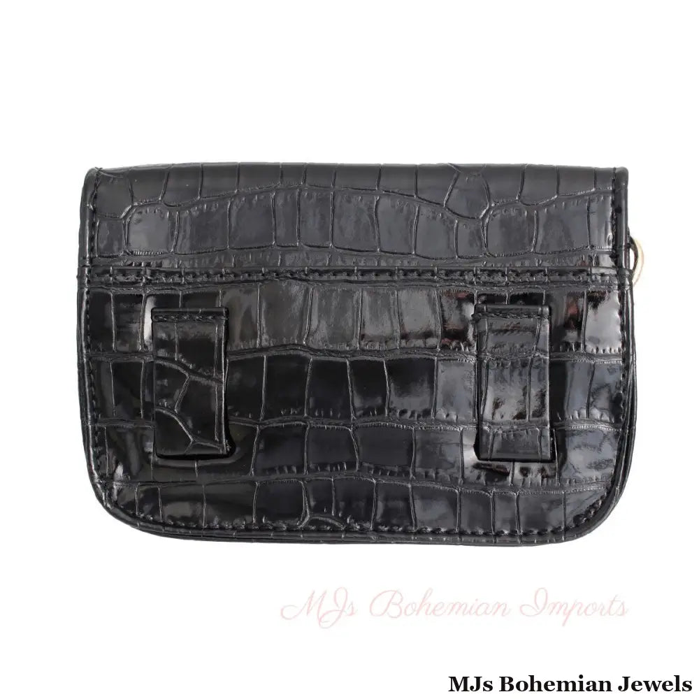 Black Croc Belt Bag