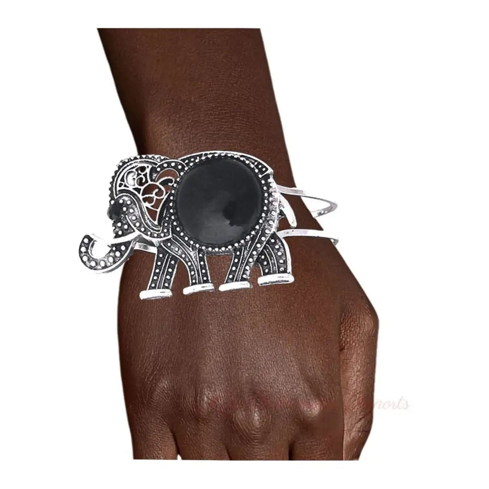 Black Elephant Hinge Bracelet
