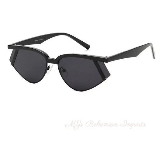 Black Futuristic Rectangle Glasses